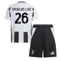 Otroški Nogometni dresi Juventus Douglas Luiz #26 Domači 2024-25 Kratek Rokav (+ Kratke hlače)